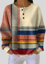 Aldona™ | Bluza henley w kolorowe paski
