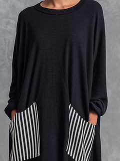 Sandra™ | Oversizowa sukienka maxi w paski patchwork