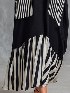 Sandra™ | Oversizowa sukienka maxi w paski patchwork