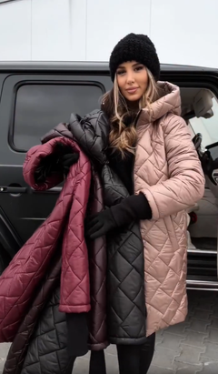 Bogna™ | Elegancka pikowana kurtka puchowa z kapturem