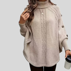 Hilda™ | Sweter w warkocze z wysokim kołnierzem
