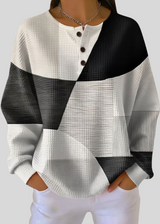 Maja™ | Bluza henley o strukturze wafla