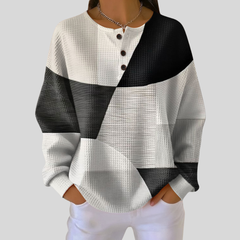 Stefania™ | Bluza o strukturze wafla z kolorowymi blokami