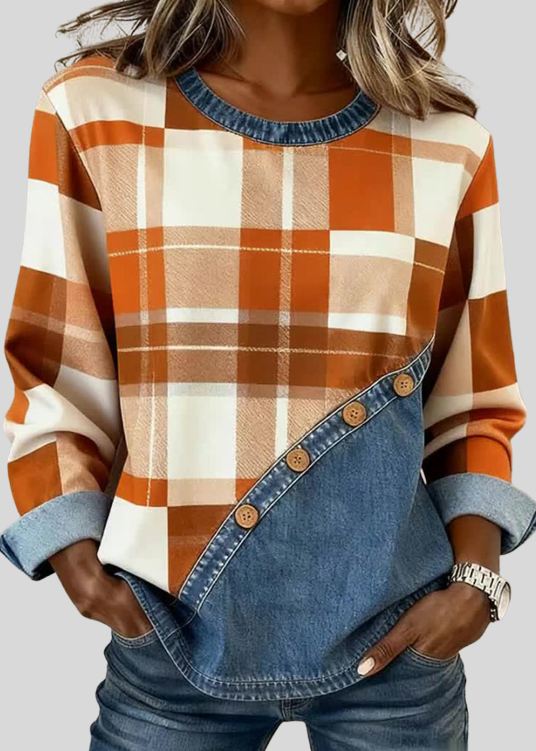 Zyta™ | Pulower z panelem patchwork