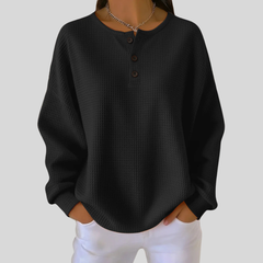 Julita™ | Bluza henley o fakturze wafla