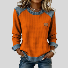 Magdalena™ | Bluza o strukturze wafla z kontrastowymi detalami