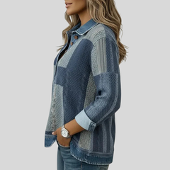 Czesława™ | Bluza w kolorowe bloki z guzikami