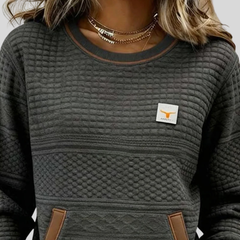 Edwarda™ | Bluza w kolorowe bloki z kieszenią kangurką