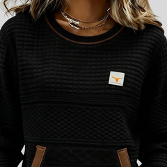Edwarda™ | Bluza w kolorowe bloki z kieszenią kangurką