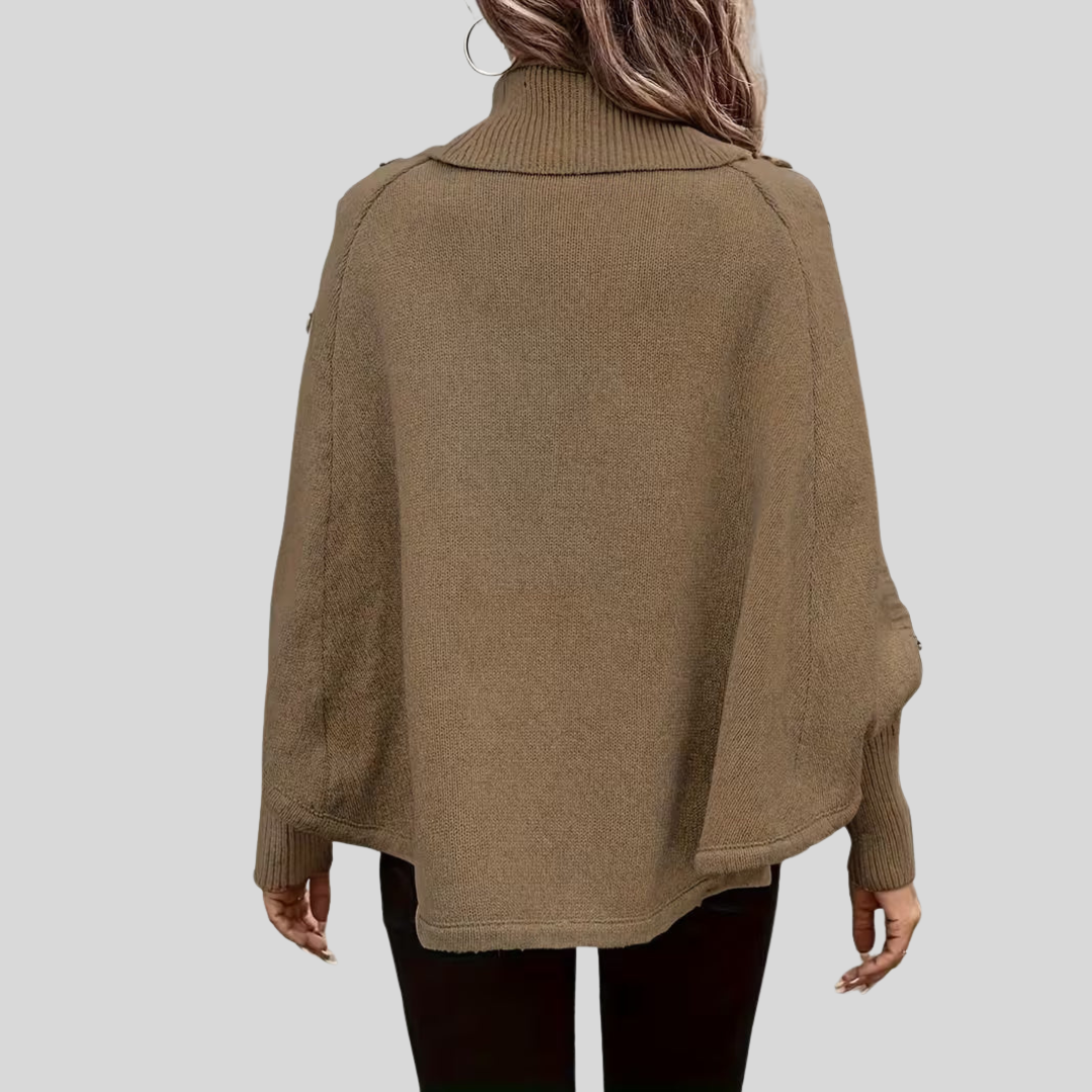 Hilda™ | Sweter w warkocze z wysokim kołnierzem