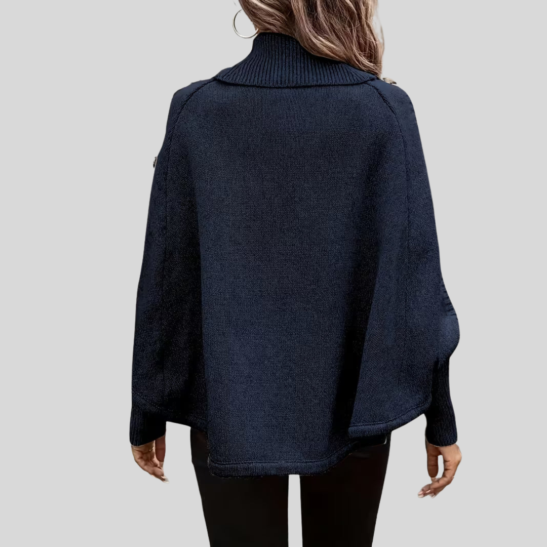 Hilda™ | Sweter w warkocze z wysokim kołnierzem