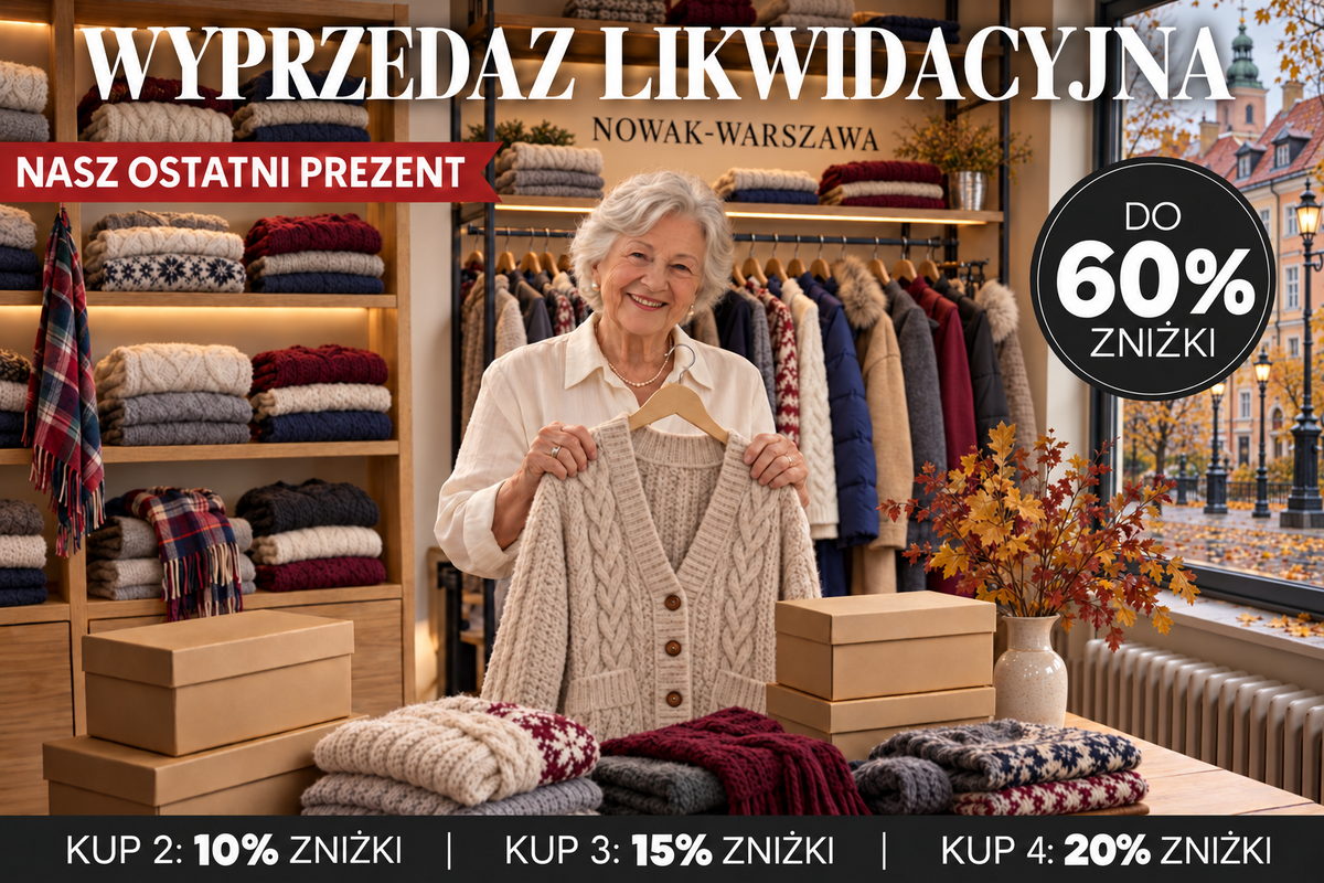 Wyprzedaż likwidacyjna – do 60% zniżki