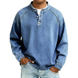 Sylwester™ | Jeansowa koszula henley w stylu vintage