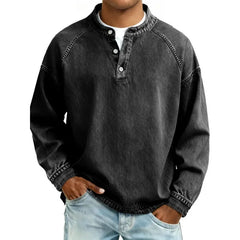 Sylwester™ | Jeansowa koszula henley w stylu vintage