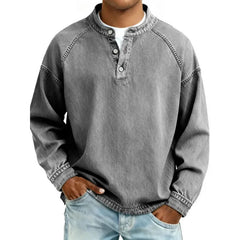 Sylwester™ | Jeansowa koszula henley w stylu vintage