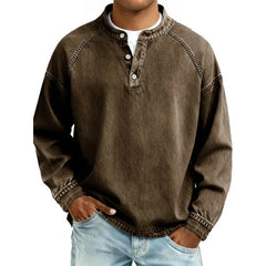 Sylwester™ | Jeansowa koszula henley w stylu vintage