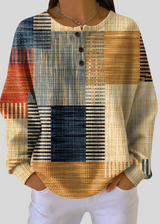 Alina™ | Bluza o strukturze wafla z nadrukiem patchwork
