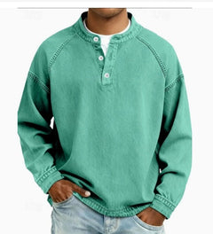 Sylwester™ | Jeansowa koszula henley w stylu vintage