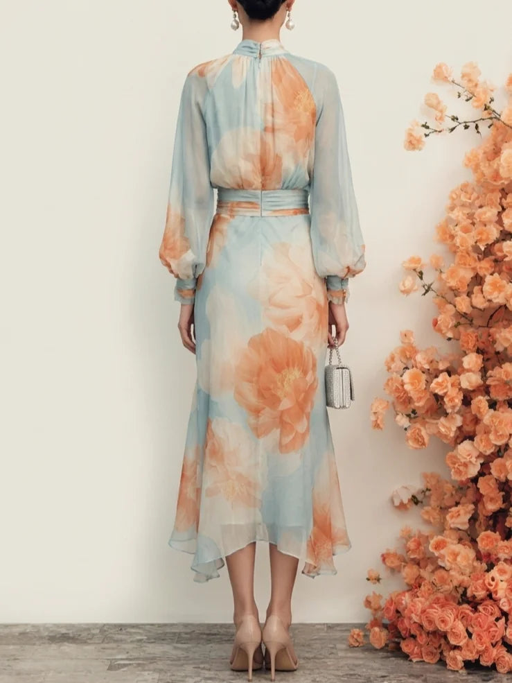 Oktawia™ | Komplet: golf i spódnica w kwiaty