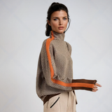 Aurelia™ | Elegancki sweter z golfem i kontrastowymi paskami