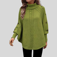 Natasza™ | Sweter w warkocze z golfem i kieszeniami