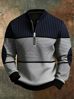 Wiktor™ | Sweter w bloki z zamkiem do połowy
