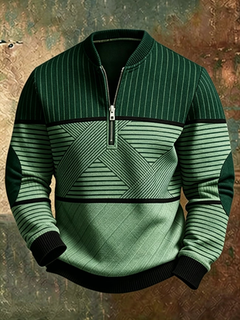 Wiktor™ | Sweter w bloki z zamkiem do połowy