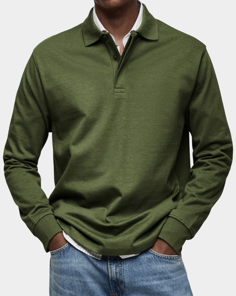 Krzysztof™ | Sweter polo z długim rękawem