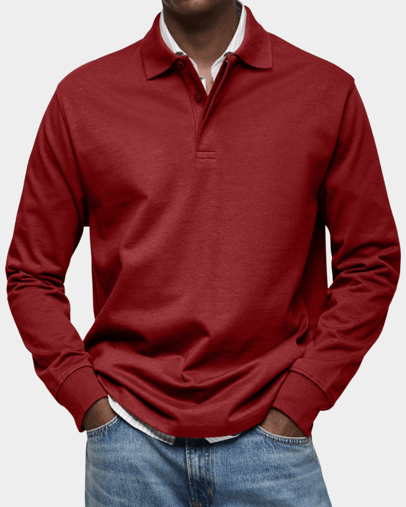 Krzysztof™ | Sweter polo z długim rękawem