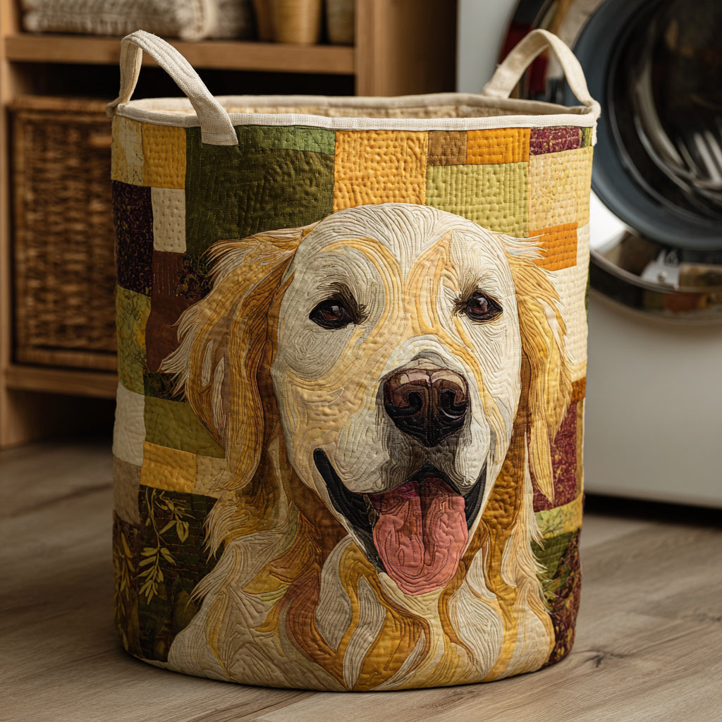 Golden retriever | Pikowany kosz do przechowywania