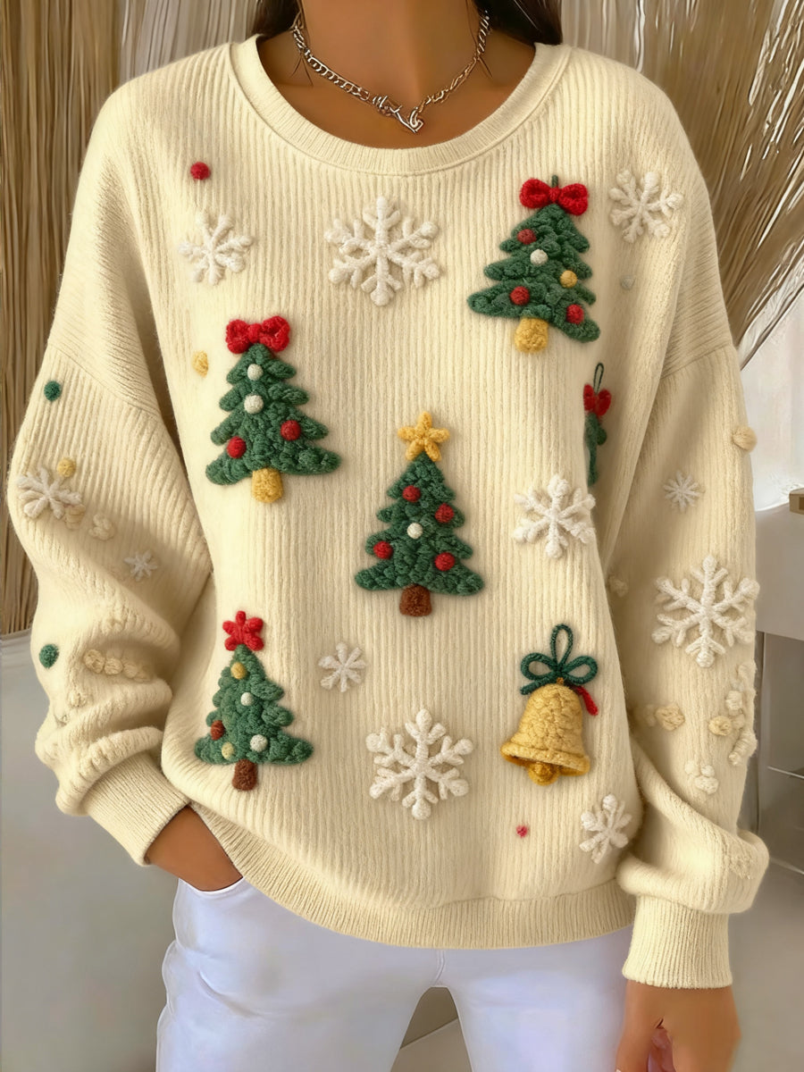 Teodora™ | Świąteczny sweter vintage z okrągłym dekoltem