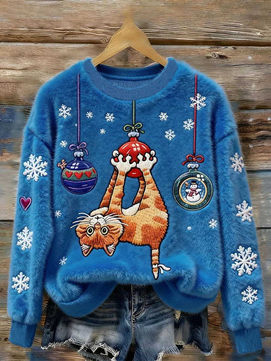 Roksana™ | Flanelowa bluza z kapturem i kotem